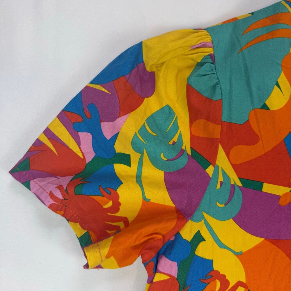 Nooworks Tropico Molly Mini Dress Colorful Abstract Cotton A Line NWT Size 2XL - Picture 3 of 13